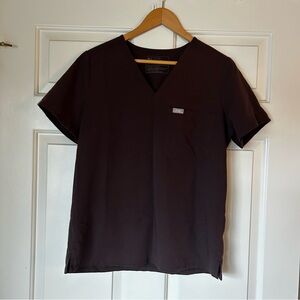 Figs Catarina Brown scrub top